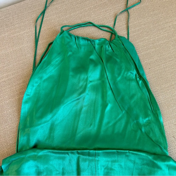 NWT SAU LEE Porter Halter Satin Maxi Dress - Jade Green - Picture 9 of 11